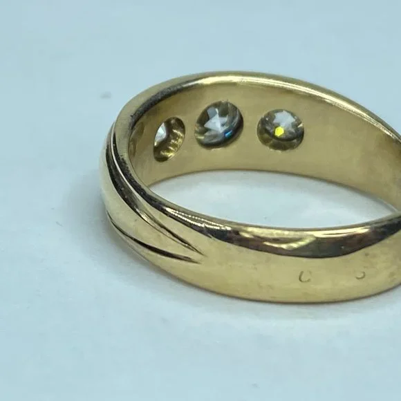 Appraised $4,395 14K yellow gold 1.0ct G/VS1 Euro cut Diamond ring band 5.0g s7